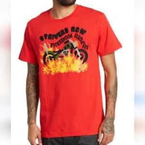 Strivers Row Freedom Riders Red Stitched Graphic Tee Biker Chopper Small